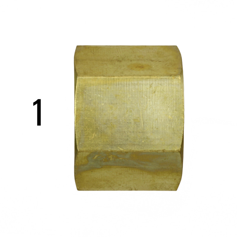 3/8-18 Female NPT Pipe Cap Brass 1200PSI